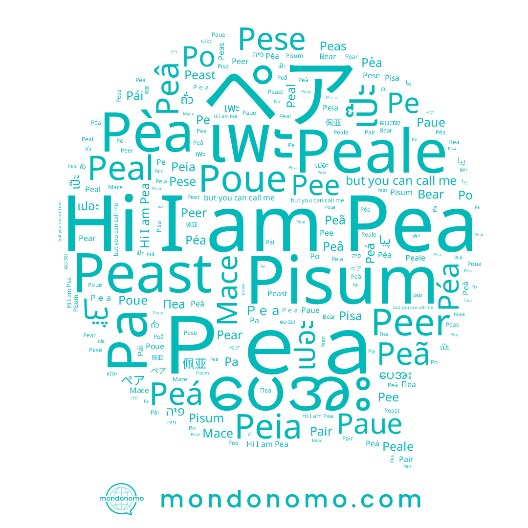 name פיה, name Paue, name Pea, name Pa, name Po, name ถั่ว, name เปอะ, name Peale, name Pese, name Péa, name Bear, name Пеа, name Ｐｅａ, name ပေအး, name Poue, name Peá, name เพะ, name Peã, name Mace, name Peast, name Pái, name Pee, name Peia, name Peer, name เป๊ะ, name Pèa, name Pisa, name Peal, name 佩亚, name Peâ, name Pair, name Pear