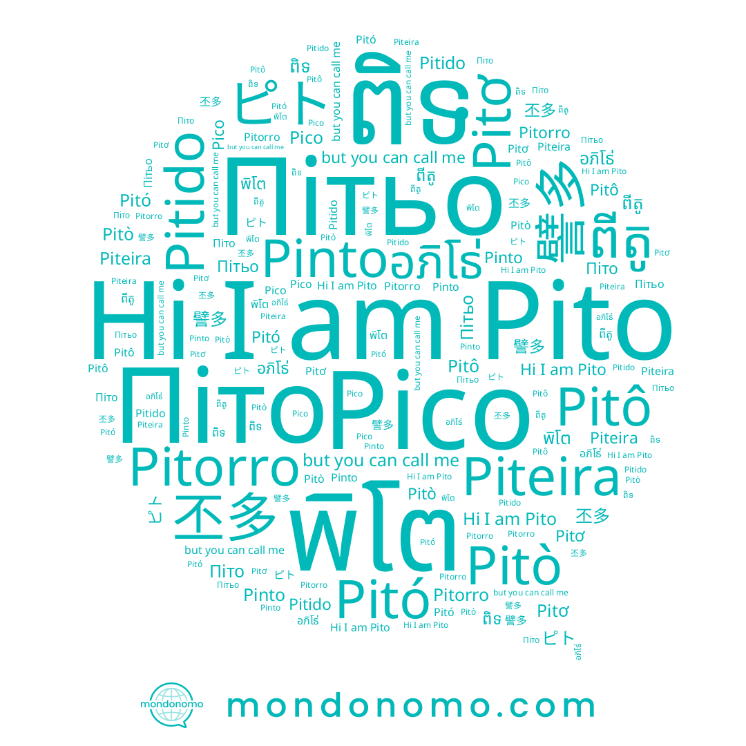 name Pico, name Pito, name 譬多, name Pitó, name Пітьо, name Піто, name พิโต, name ピト, name Pitido, name ពីតូ, name Piteira, name Pitò, name Pinto, name 丕多, name ពិទ, name อภิโธ่, name Pitô, name Pitơ