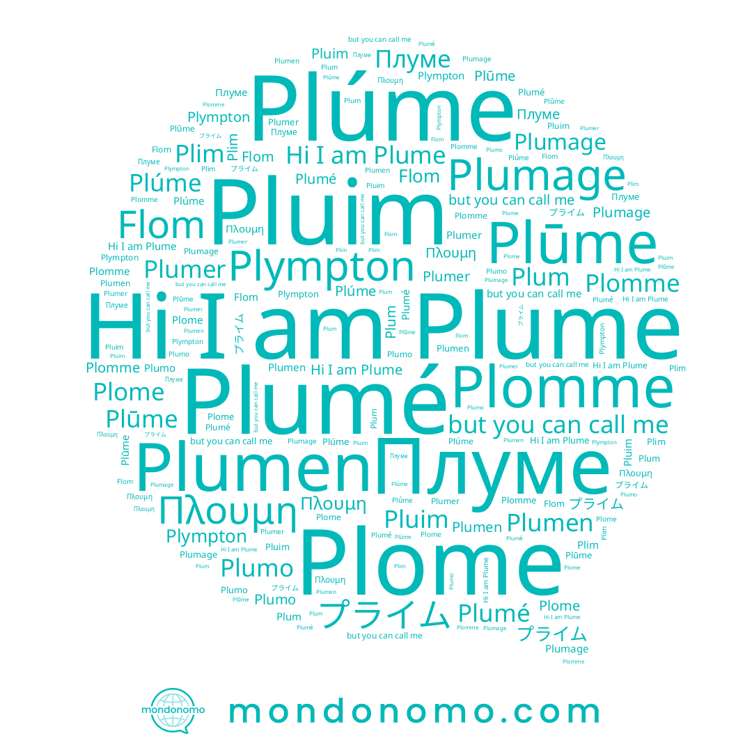 name Flom, name Plomme, name Плуме, name プライム, name Plume, name Plum, name Plumage, name Plumé, name Pluim, name Plūme, name Plympton, name Plúme, name Plumer, name Plome, name Plumo