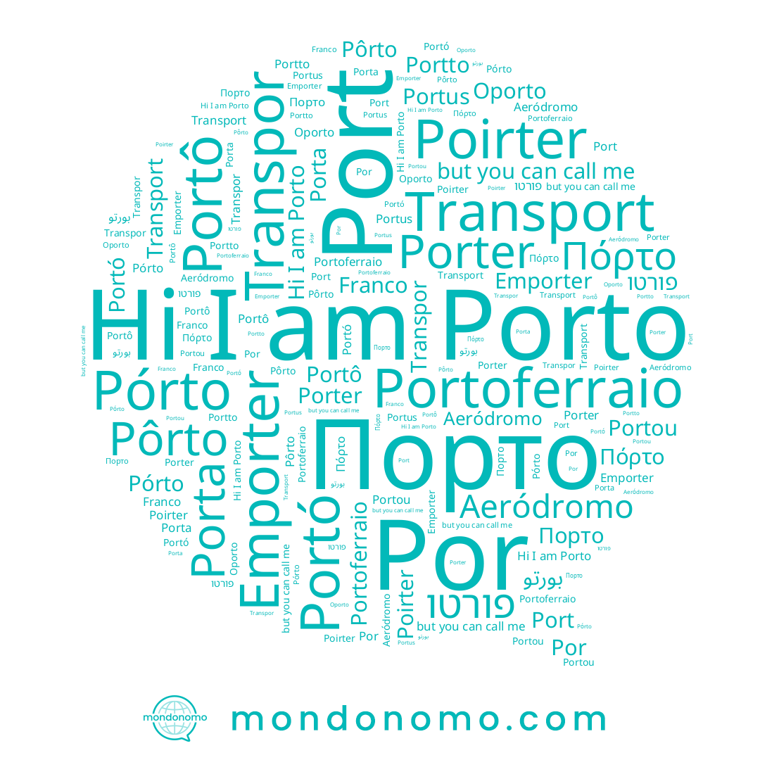 name Port, name Poirter, name Porter, name Por, name Portto, name Pórto, name Πόρτο, name פורטו, name Oporto, name Portus, name Emporter, name Portou, name Portó, name Porto, name Portô, name Pôrto, name Franco, name Porta, name Portoferraio