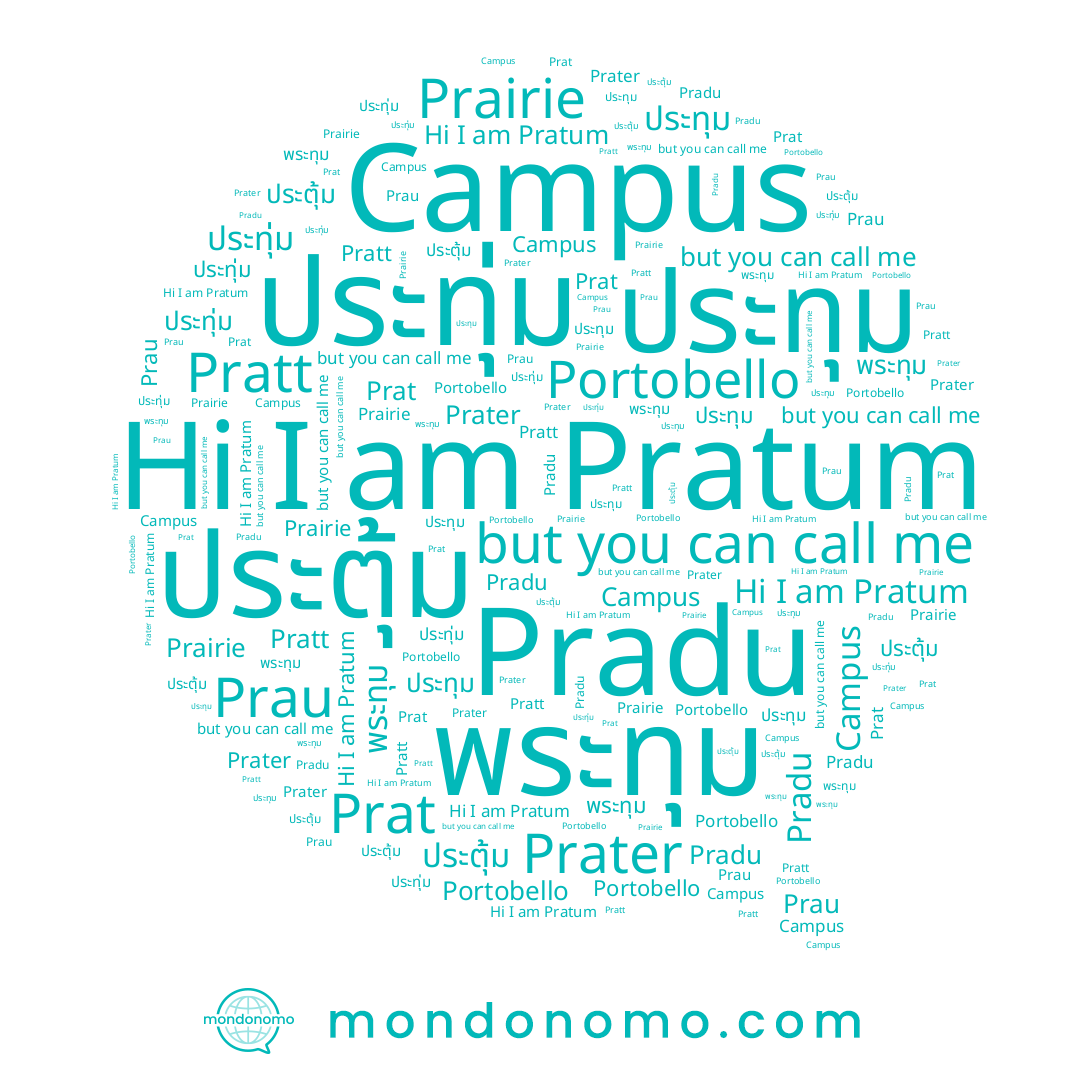 name Pratt, name Prau, name Prater, name ประตุ้ม, name ประทุม, name ประทุ่ม, name Pratum, name Prat, name Prairie, name พระทุม, name Pradu, name Campus