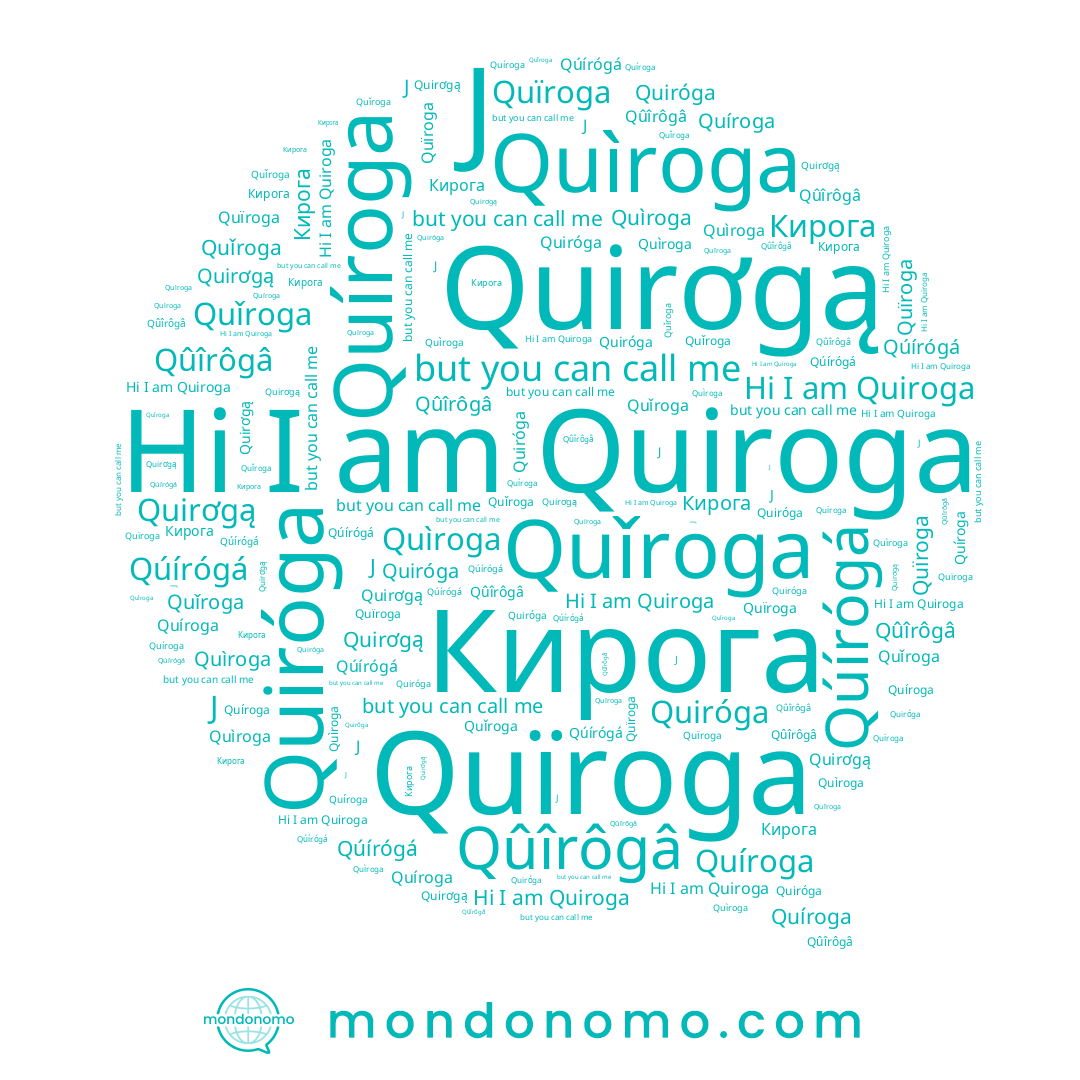name J, name Quiroga, name Кирога, name Quǐroga, name Quirơgą, name Quìroga, name Quïroga, name Quiróga, name Qúírógá, name Quíroga, name Qûîrôgâ