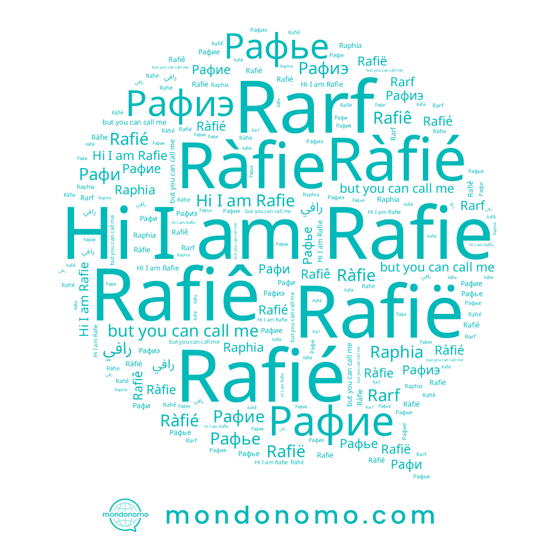 name Rafie, name Ràfié, name Rafië, name Ràfie, name Рафье, name Rarf, name Рафиэ, name رافي, name Рафи, name Rafiê, name Raphia, name Rafié
