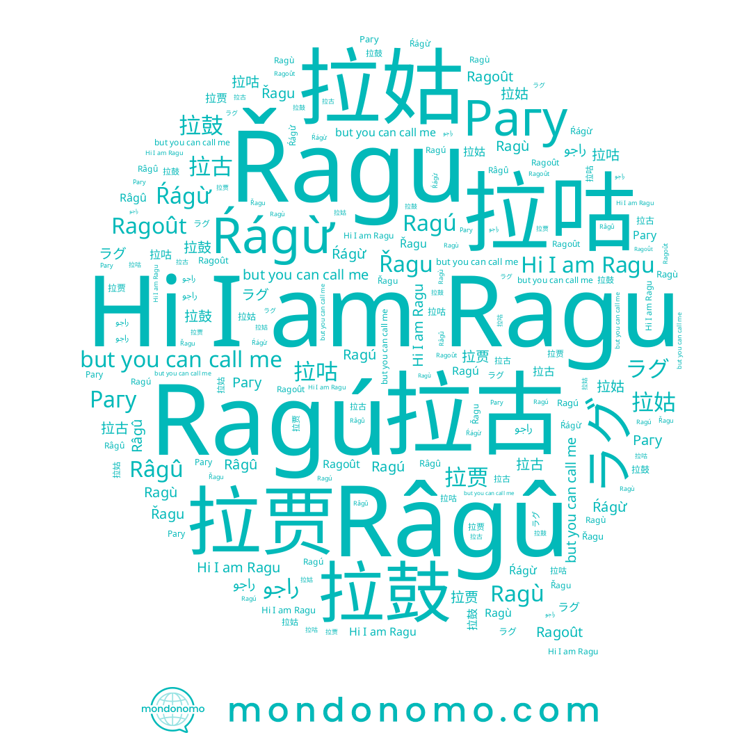 name Râgû, name 拉古, name 拉咕, name 拉贾, name 拉鼓, name Ragú, name Рагу, name Ragu, name Ŕágừ, name راجو, name 拉姑, name ラグ, name Ragù, name Řagu