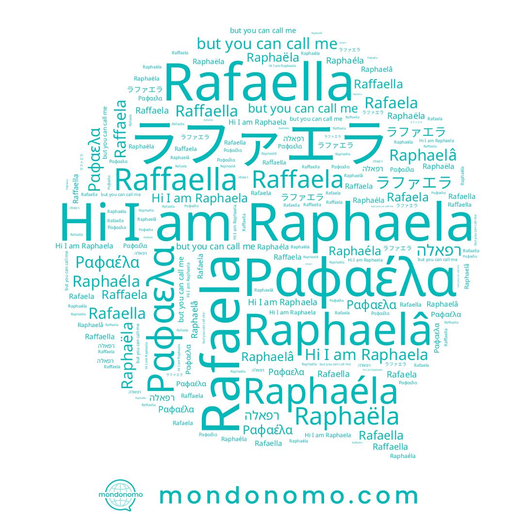 name Raffaela, name Ραφαέλα, name Raphaela, name רפאלה, name Raffaella, name Rafaela, name Raphaelâ, name Raphaëla, name Raphaéla, name Rafaella