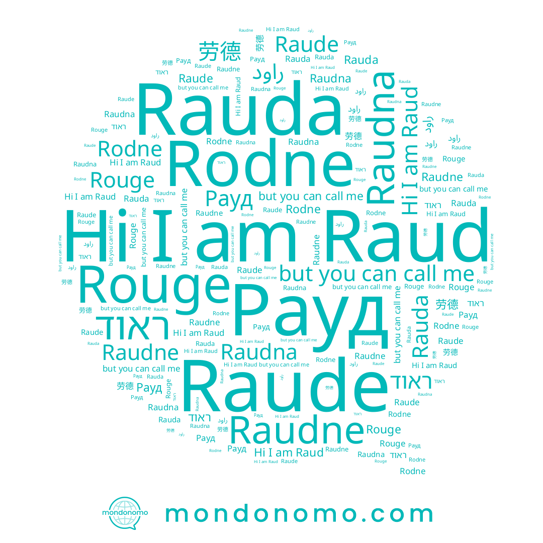 name Rauda, name Raudna, name Rouge, name Rodne, name Raudne, name ראוד, name 劳德, name راود, name Raud, name Raude, name Рауд