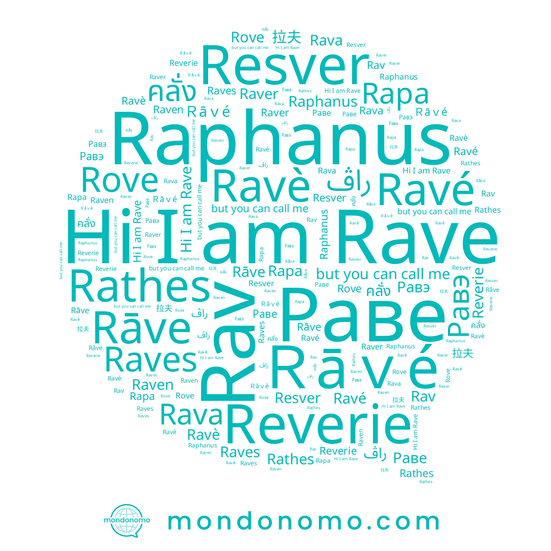 name Ravè, name Raphanus, name Раве, name Raven, name Rapa, name Raves, name Reverie, name Resver, name Ｒāｖé, name Raver, name 拉夫, name Rāve, name คลั่ง, name Равэ, name Rav, name Rove, name Rave, name Rathes, name Ravé, name Rava