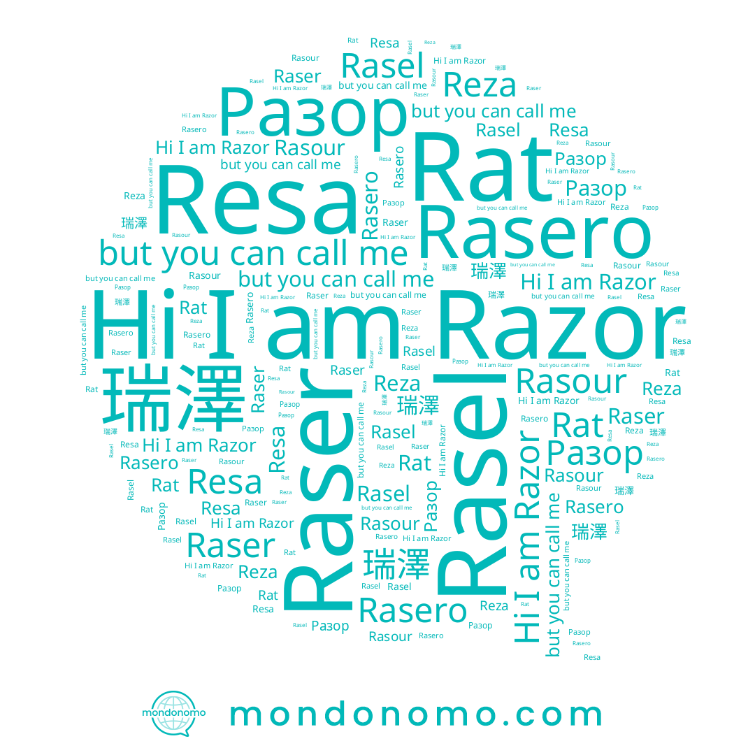 name Resa, name Разор, name Reza, name 瑞澤, name Rasero, name Rasel, name Rasour, name Razor, name Raser, name Rat