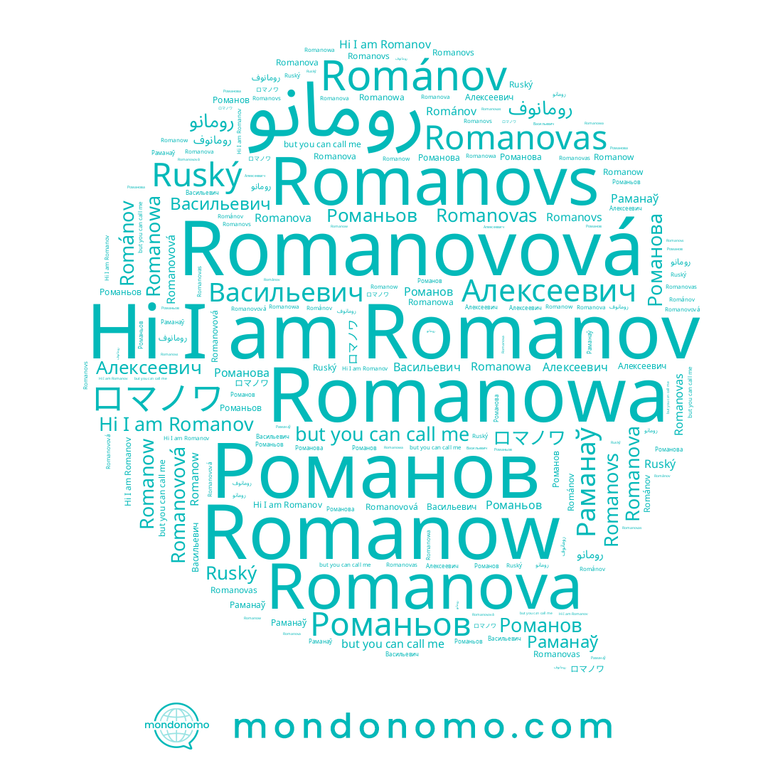 name Romanow, name Romanov, name Romanovas, name Романова, name Романьов, name Románov, name Romanowa, name Romanovová, name Романов, name Алексеевич, name رومانوف, name Romanovs, name ロマノワ, name Васильевич, name Romanova