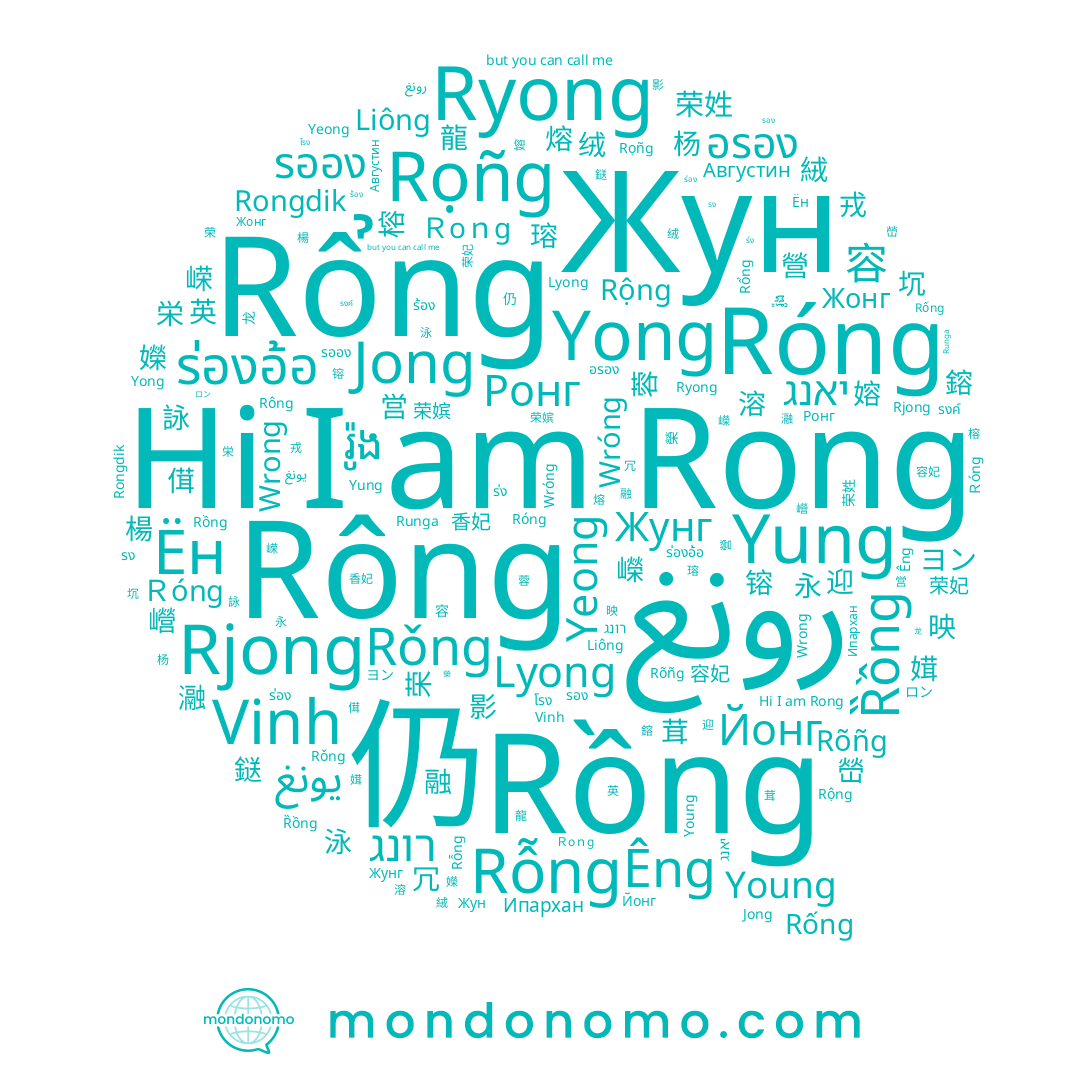 name רונג, name Йонг, name Róng, name ロン, name Rông, name Rǒng, name Yeong, name Jong, name 冗, name Ён, name Rỗng, name Жунг, name Wronɡ, name Young, name Ryong, name יאנג, name Rongdik, name Rồng, name Rong, name Rọñg, name Августин, name Rjong, name รออง, name Rổng, name Yong, name 傇, name Liông, name ヨン, name Ипархан, name Ȑồng, name 仍, name ร่อง, name โรง, name Rõñg, name Rống, name រ៉ូង, name Vinh, name รอง, name Wróng, name Êng, name ร่องอ้อ, name Lyong, name รงค์, name Жун, name Rộng, name Жонг, name ร้อง, name รง, name Ронг, name Runga, name อรอง, name Yung, name يونغ, name ร่ง