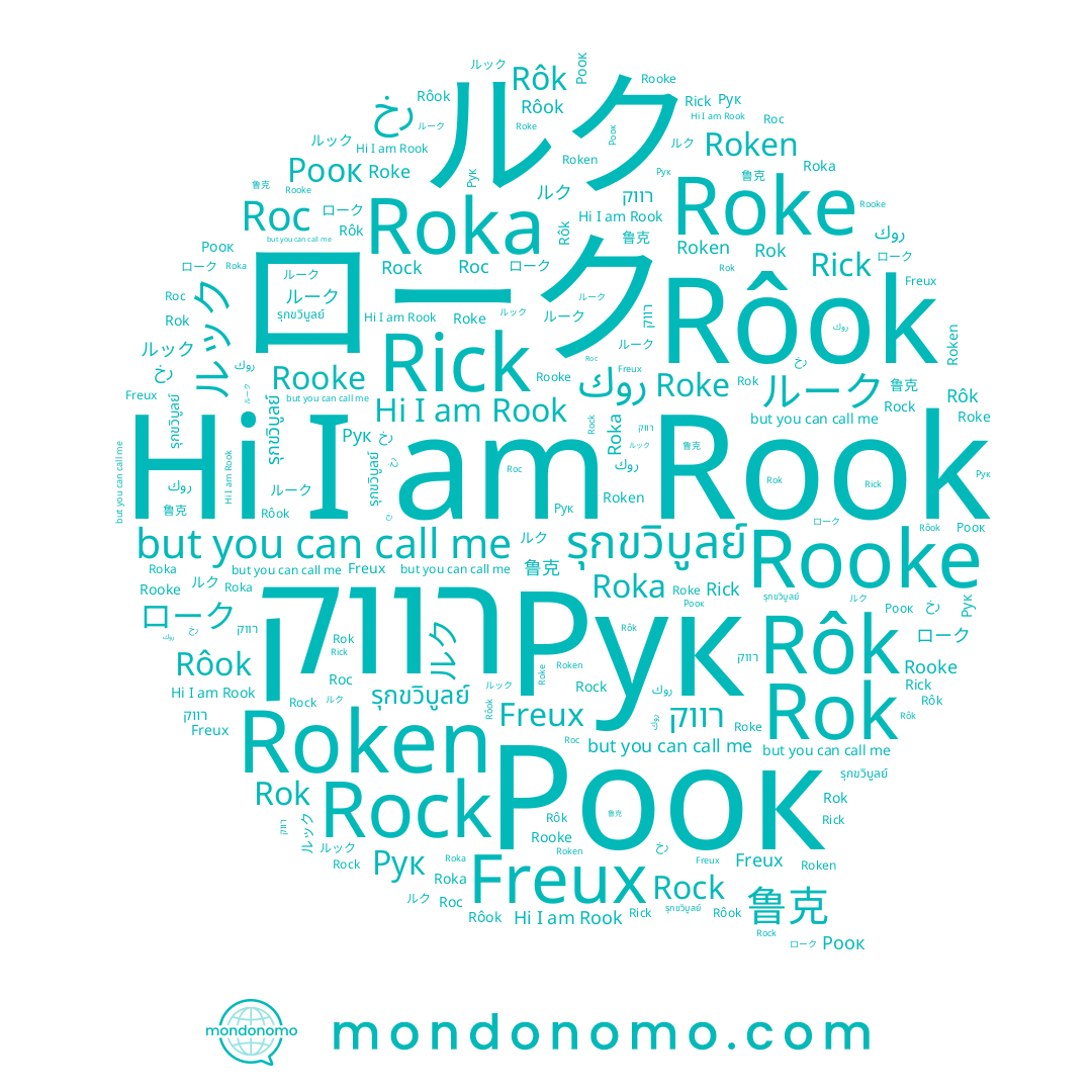 name Rôk, name روك, name Roka, name ローク, name Rick, name Roken, name ルーク, name Рук, name רווק, name Rook, name Rock, name ルク, name รุกขวิบูลย์, name Roc, name ルック, name Rok, name Rooke, name Роок, name Freux, name 鲁克, name Rôok