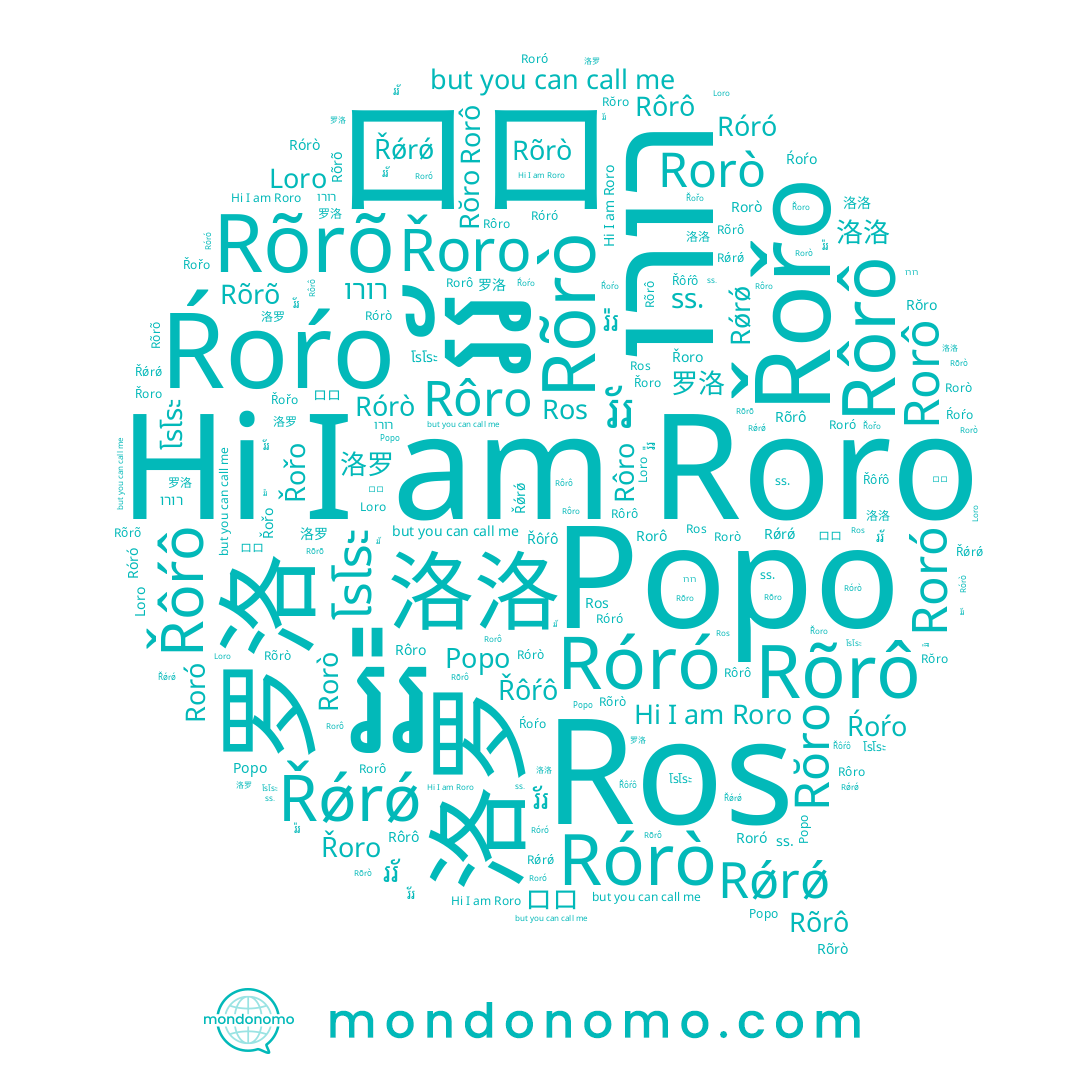 name Řoro, name Řořo, name Roro, name רורו, name Rorò, name Rórò, name 洛罗, name โรโระ, name រ៉រ, name 洛洛, name Rôrô, name Róró, name 罗洛, name ររ័, name Ŕoŕo, name Ros, name Роро, name Řǿrǿ, name Rõrô, name Rõrõ, name Roró, name Rorô, name Rõrò, name รร., name Rôro, name ロロ, name រ័រ, name Rǿrǿ, name رورو, name Loro, name Rŏro, name Řôŕô
