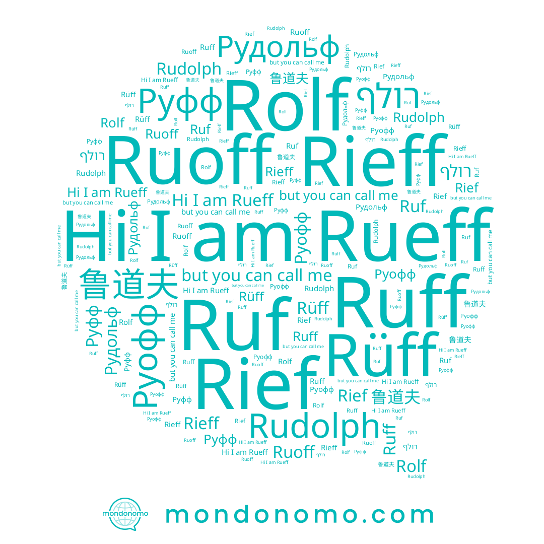name Ruf, name Ruoff, name רולף, name Rief, name Ruff, name Руфф, name Rueff, name Rolf, name Руофф, name Rüff, name Rudolph, name 鲁道夫, name Rieff, name Рудольф