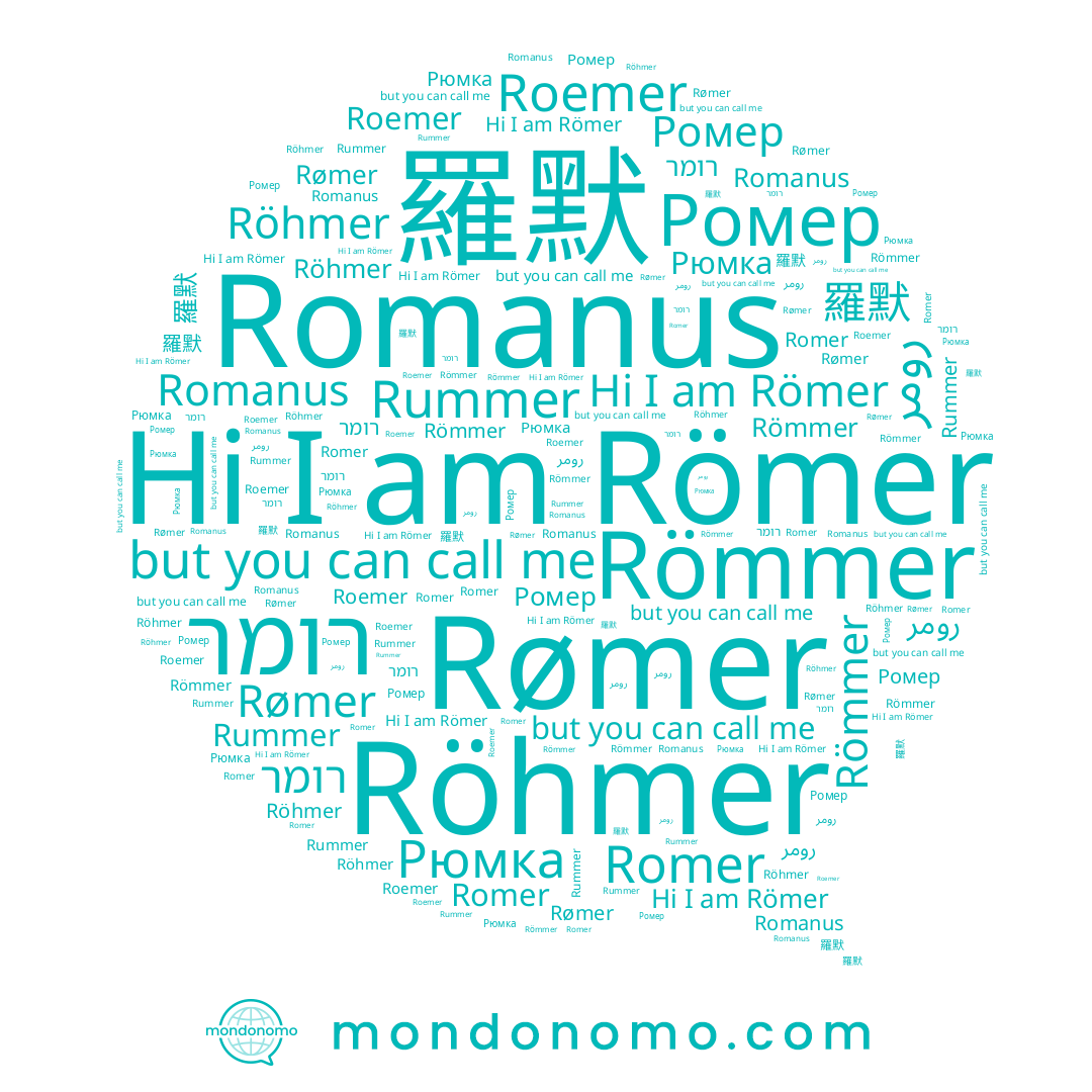 name Romanus, name Рюмка, name Ромер, name Romer, name Rummer, name Rømer, name Römmer, name Römer, name Röhmer, name رومر, name Roemer, name רומר, name 羅默