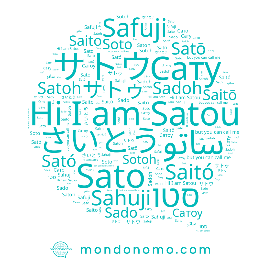 name Soto, name Sotoh, name Satō, name Sahuji, name Сату, name さいとう, name Satoh, name Safuji, name Sado, name Сато, name Saitó, name Satou, name Sato, name Сатоу, name Saito, name Sadoh, name Saitō, name サトゥ, name ساتو, name סטו, name Sató, name サトウ