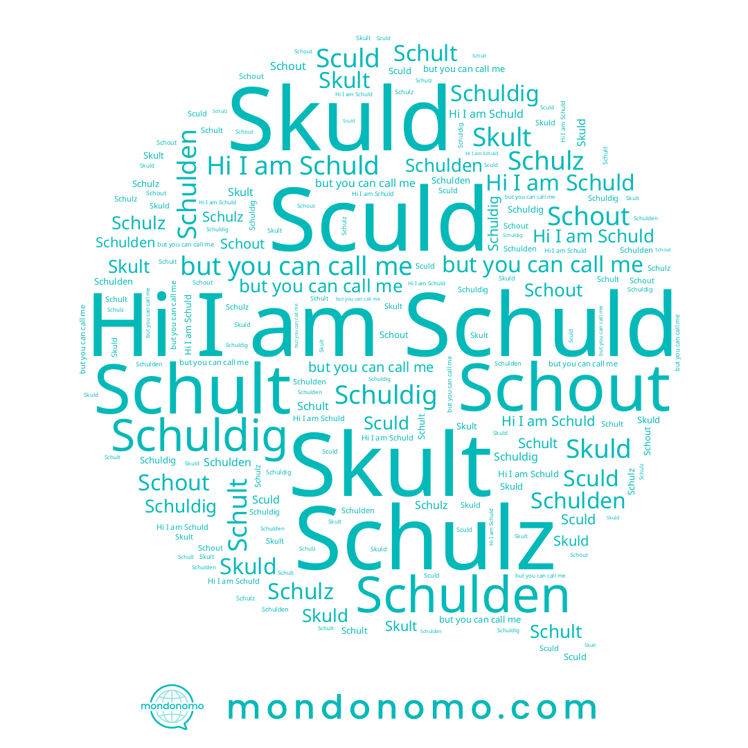 name Schuldig, name Schulden, name Sculd, name Schulz, name Schuld, name Schout, name Skult, name Schult