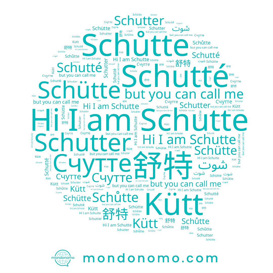 name Schutter, name Счутте, name شوت, name Kütt, name Schůtte, name Schutte, name Schutté, name Schütte, name 舒特