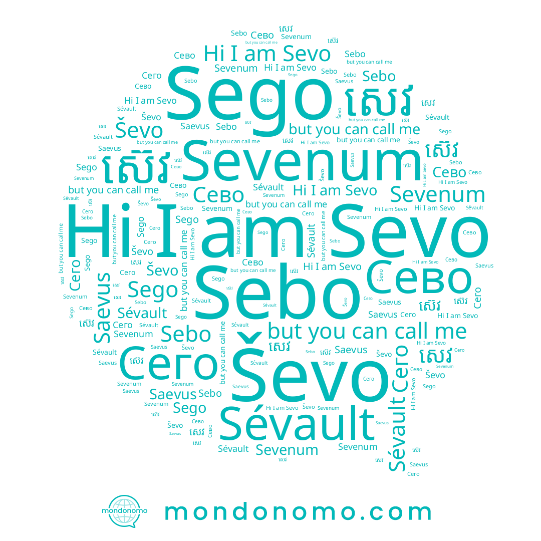 name Ševo, name សេវ, name Сего, name Sego, name Sévault, name Sebo, name ស៊េវ, name Сево, name Sevo