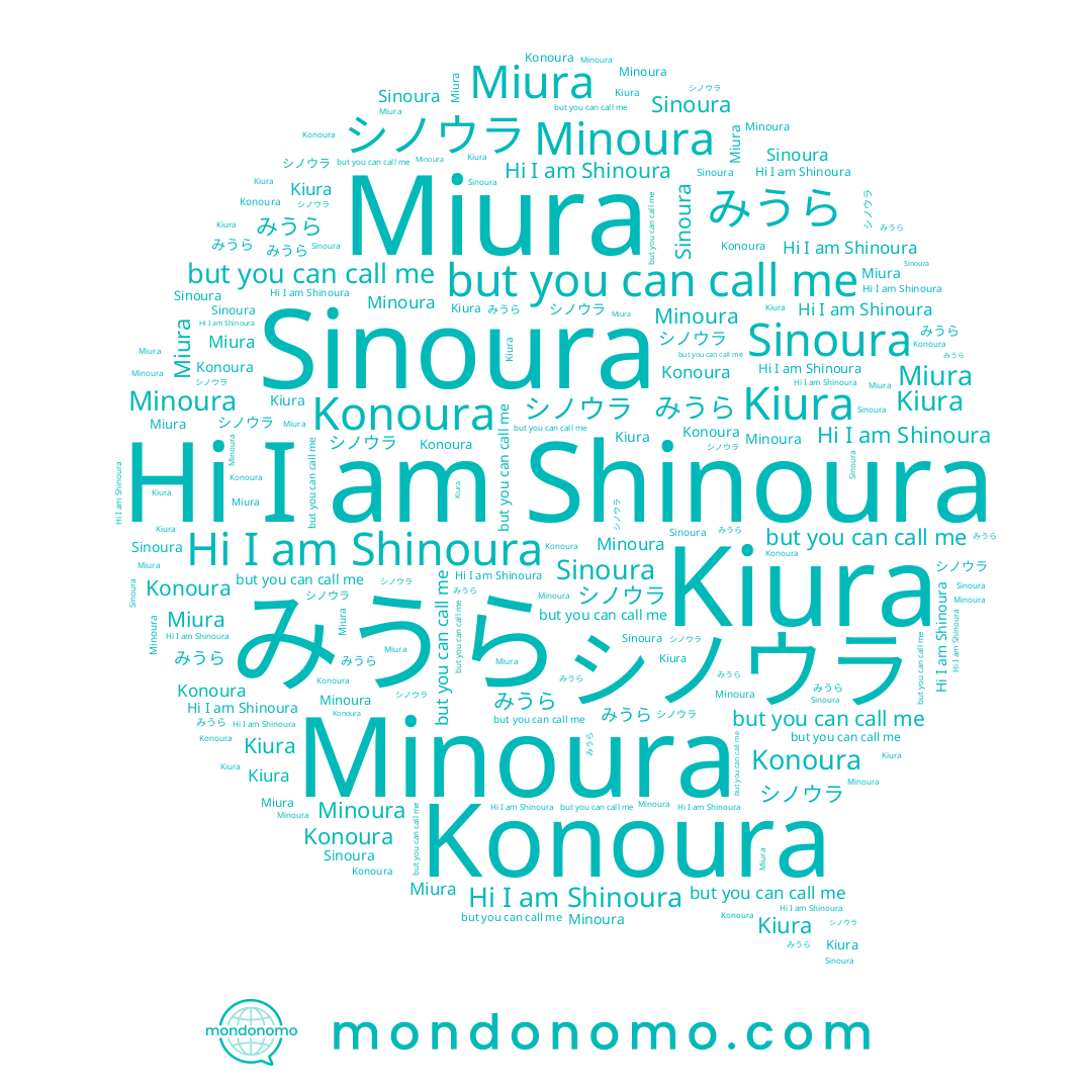 name シノウラ, name Miura, name Sinoura, name Konoura, name Kiura, name Minoura, name みうら, name Shinoura