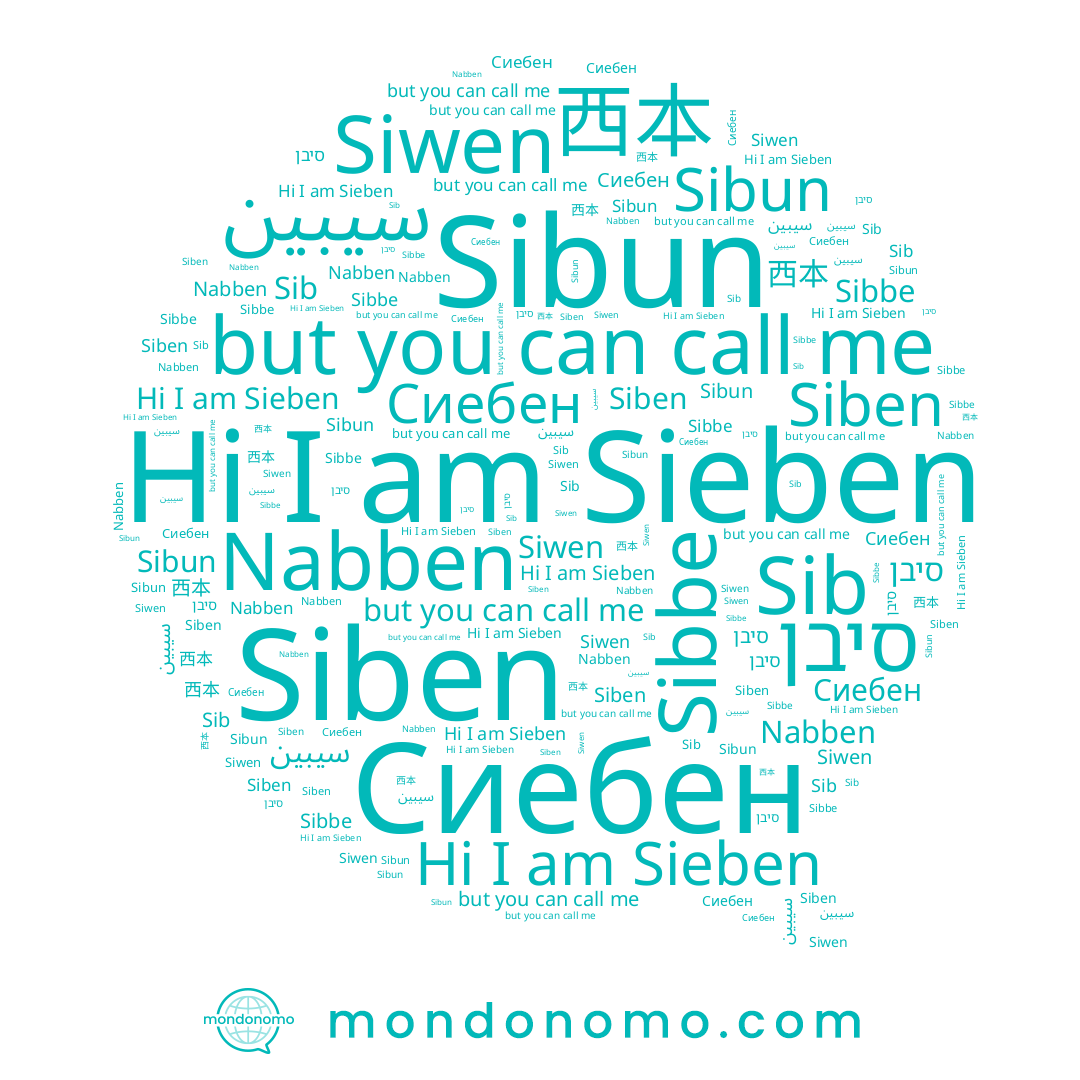 name Sibun, name Sieben, name 西本, name Сиебен, name سيبين, name Nabben, name Sib, name סיבן, name Siwen, name Sibbe, name Siben