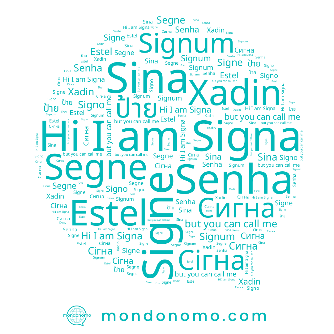 name Signa, name Senha, name Estel, name Сигна, name Сігна, name Segne, name ป้าย, name Signe, name Sina, name Xadin, name Signo