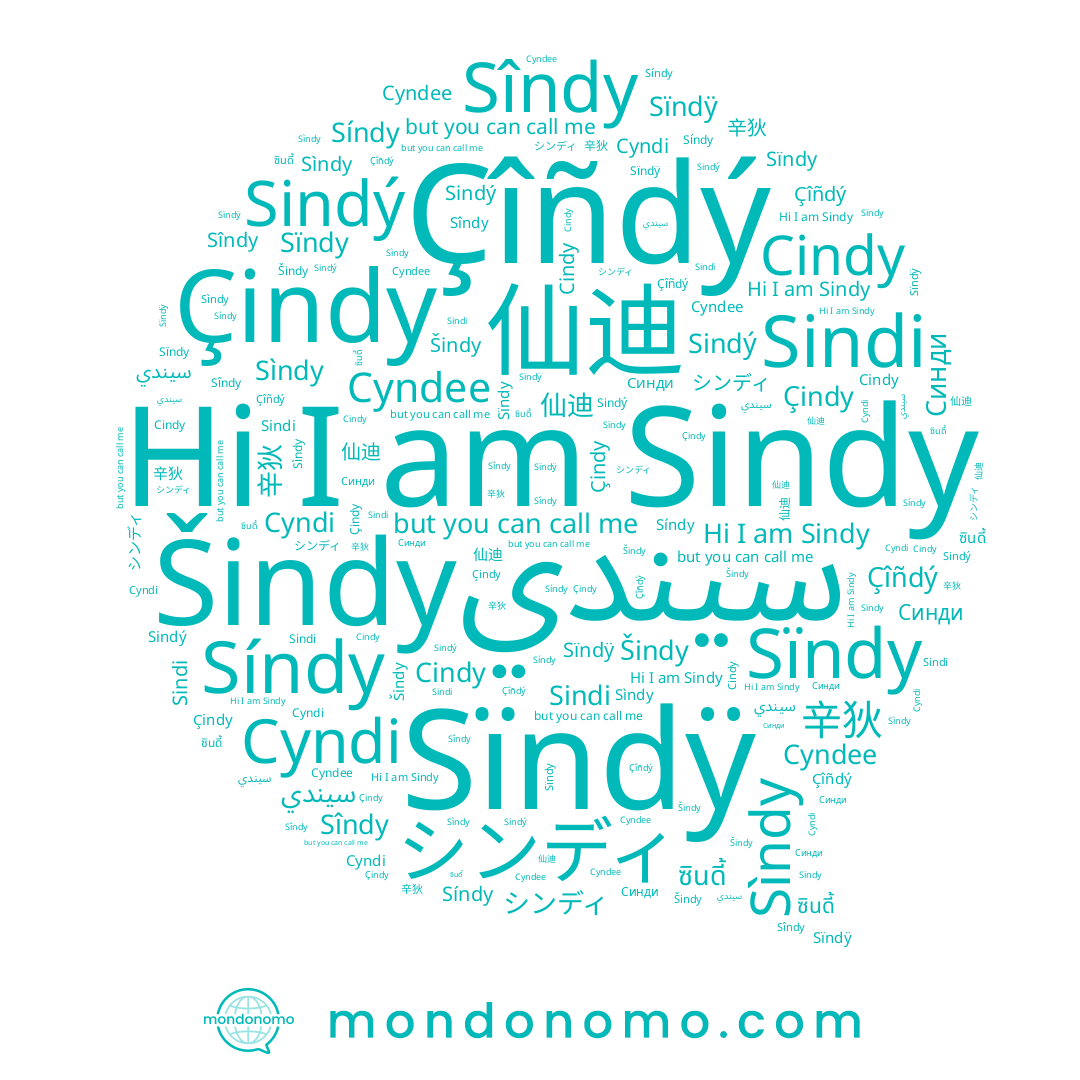 name Sindý, name Çindy, name سيندي, name Sïndÿ, name Cyndi, name Cyndee, name ซินดี้, name Синди, name Síndy, name Sîndy, name Šindy, name Sìndy, name 辛狄, name シンディ, name Sïndy, name 仙迪, name Çîñdý, name Cindy, name Sindy, name Sindi