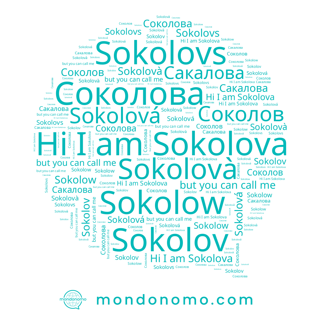 name Sokolovs, name Sokolovà, name Сакалова, name Соколова, name Sokolová, name Sokolova, name Sokolow, name Sokolov, name Соколов