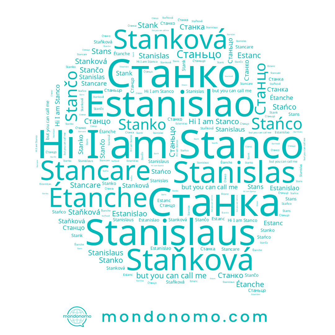 name Станка, name Stańco, name Stans, name Stanislaus, name Stanislas, name Станьцо, name Stancare, name Stank, name Staňková, name Станко, name Stanková, name Станцо, name Stanko, name Estanislao, name Stanco, name Stančo, name Étanche, name Estanc