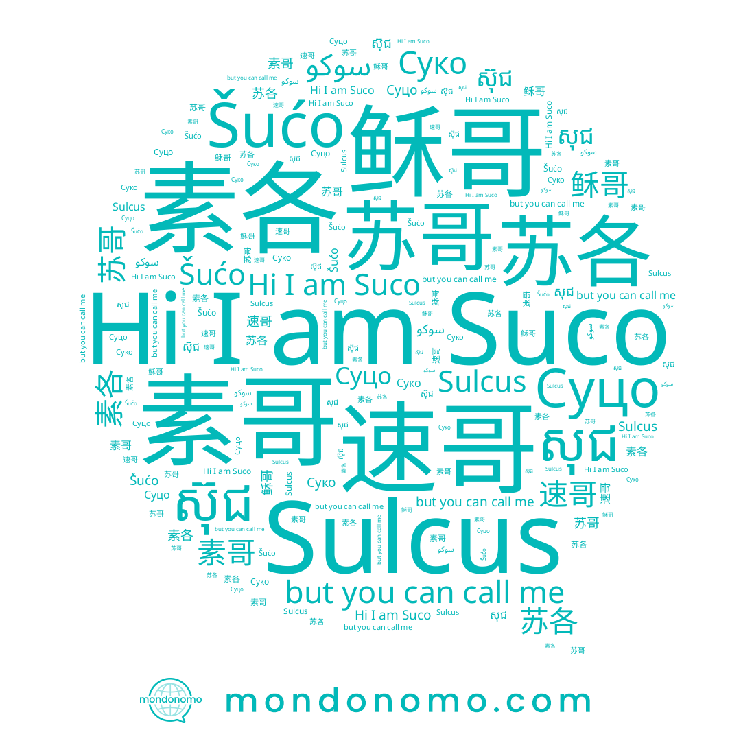 name សុជ, name Суко, name ស៊ុជ, name سوكو, name Suco, name Суцо, name 苏各, name 稣哥, name 速哥, name 苏哥, name 素各, name 素哥, name Šućo