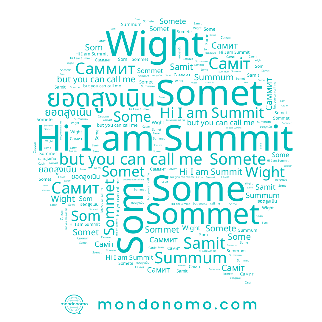 name Wight, name Summit, name Sommet, name Some, name Samit, name Саміт, name Somet, name Самит, name ยอดสูงเนิน, name Som
