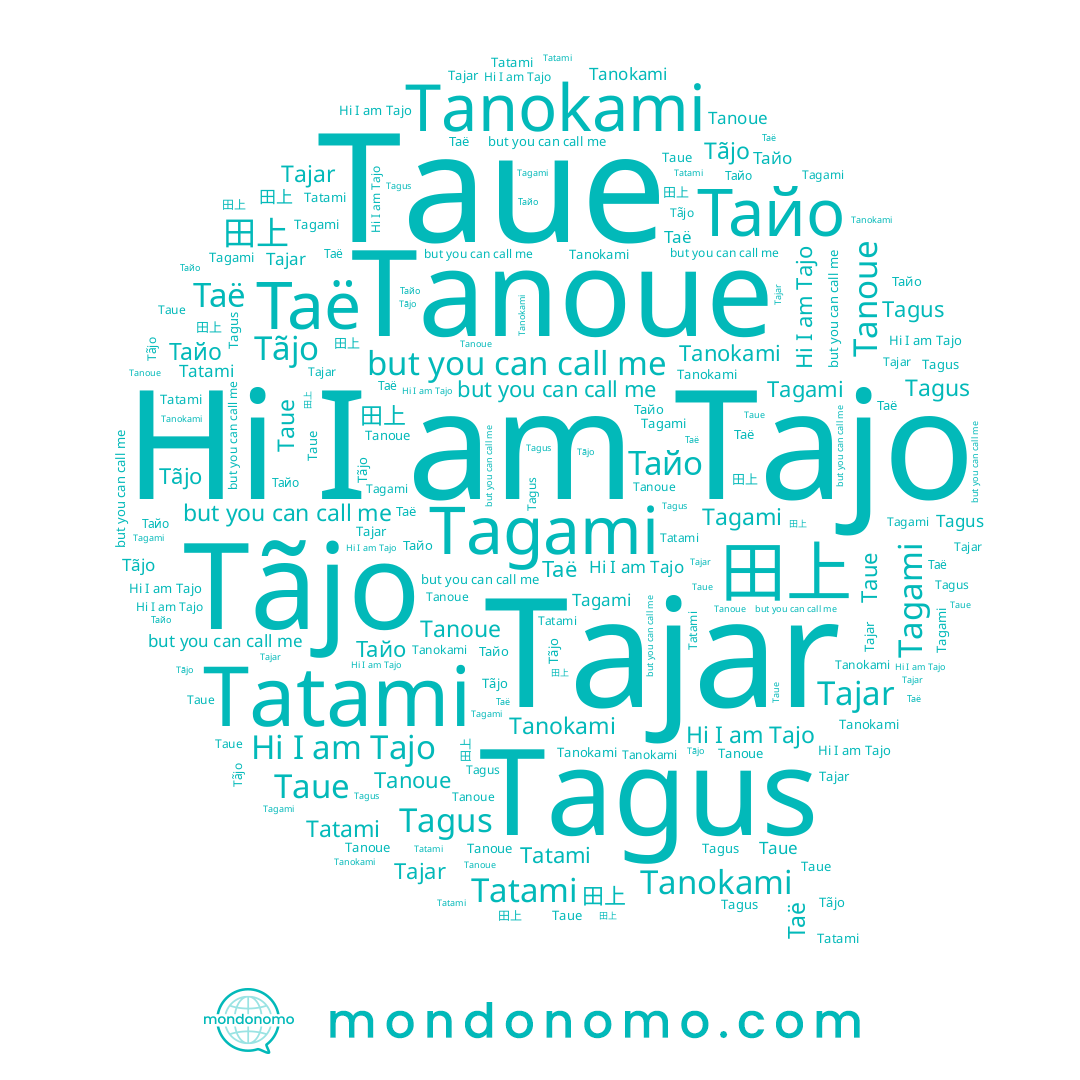name Tãjo, name Taue, name Тайо, name Tanoue, name Tajo, name Tanokami, name Tagami, name Tajar, name Таё