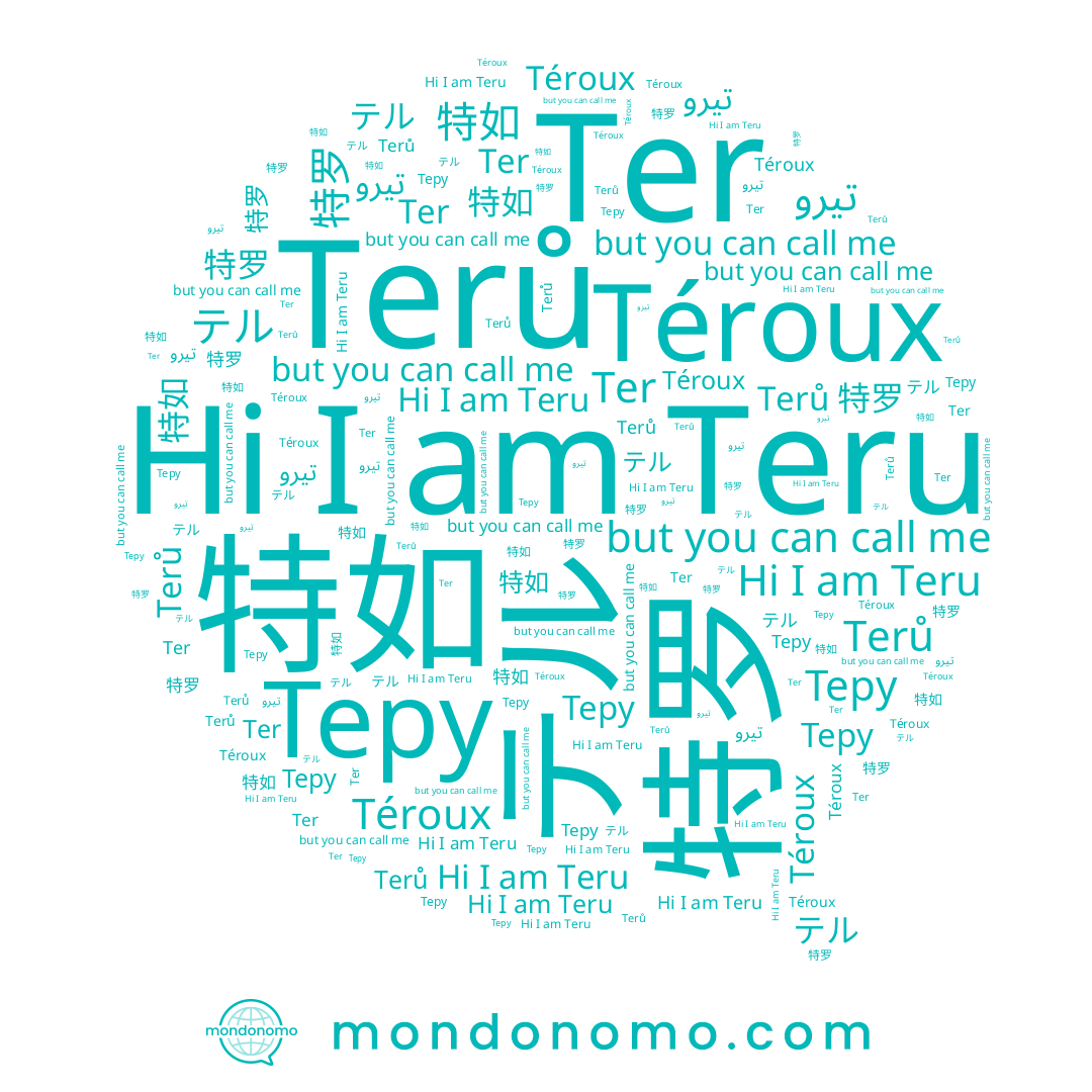 name 特如, name テル, name Teru, name Ter, name Téroux, name تيرو, name 特罗, name Terů, name Теру