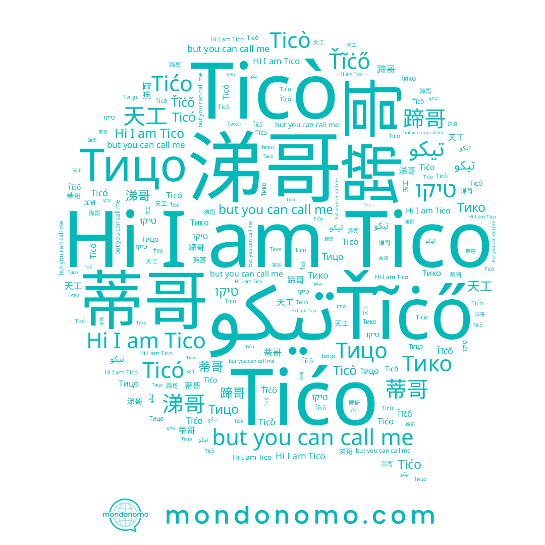 name 涕哥, name Тицо, name Tićo, name 蒂哥, name تيكو, name Tico, name Тико, name 天工, name Ťĩċő, name טיקו, name 蹄哥, name Ticò, name Ticó