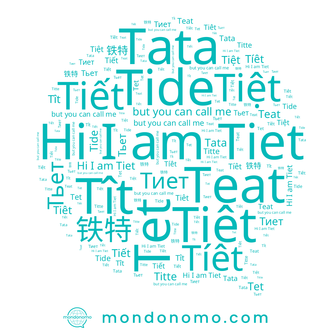 name 铁特, name Tiêt, name Tiết, name Tíêt, name Tiet, name Tata, name Teat, name Tet, name Тиет, name Тьет, name Tiệt, name Titte, name Tît