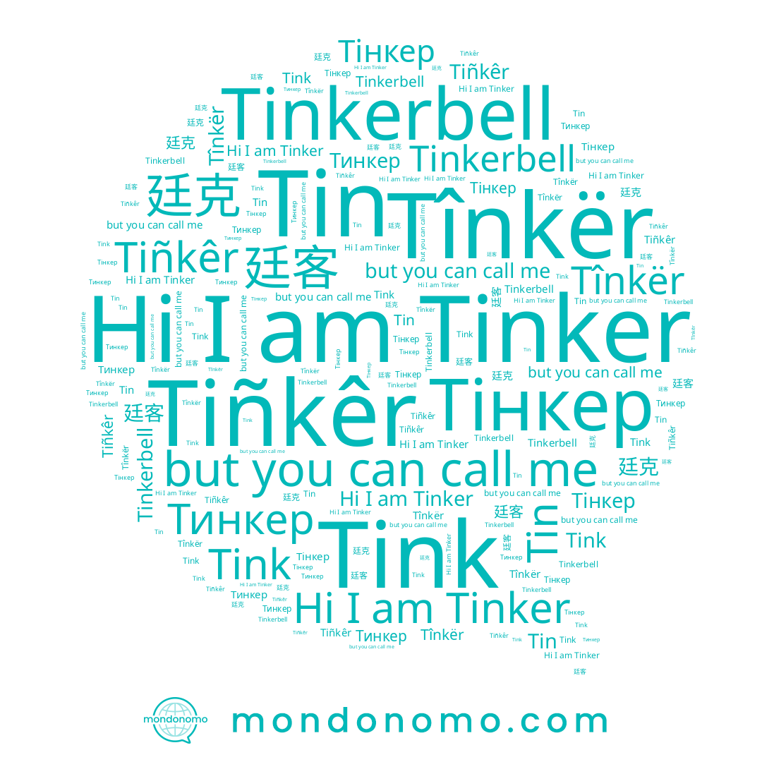 name Tiñkêr, name Tinker, name Tin, name Tinkerbell, name Тинкер, name Tînkër, name Тінкер, name Tink, name 廷克