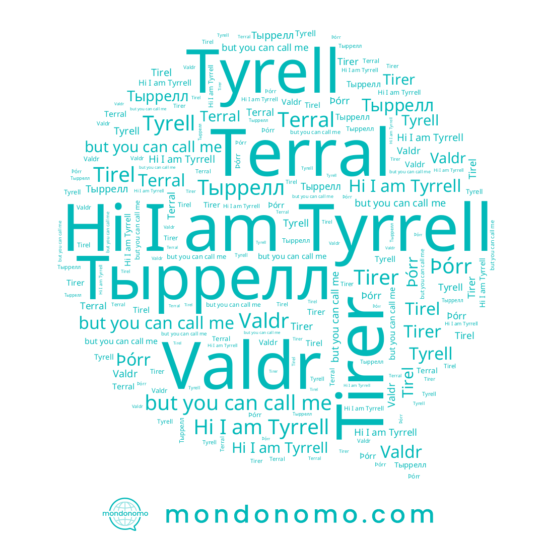 name Tyrell, name Tyrrell, name Terral, name Tirer, name Tirel, name Valdr
