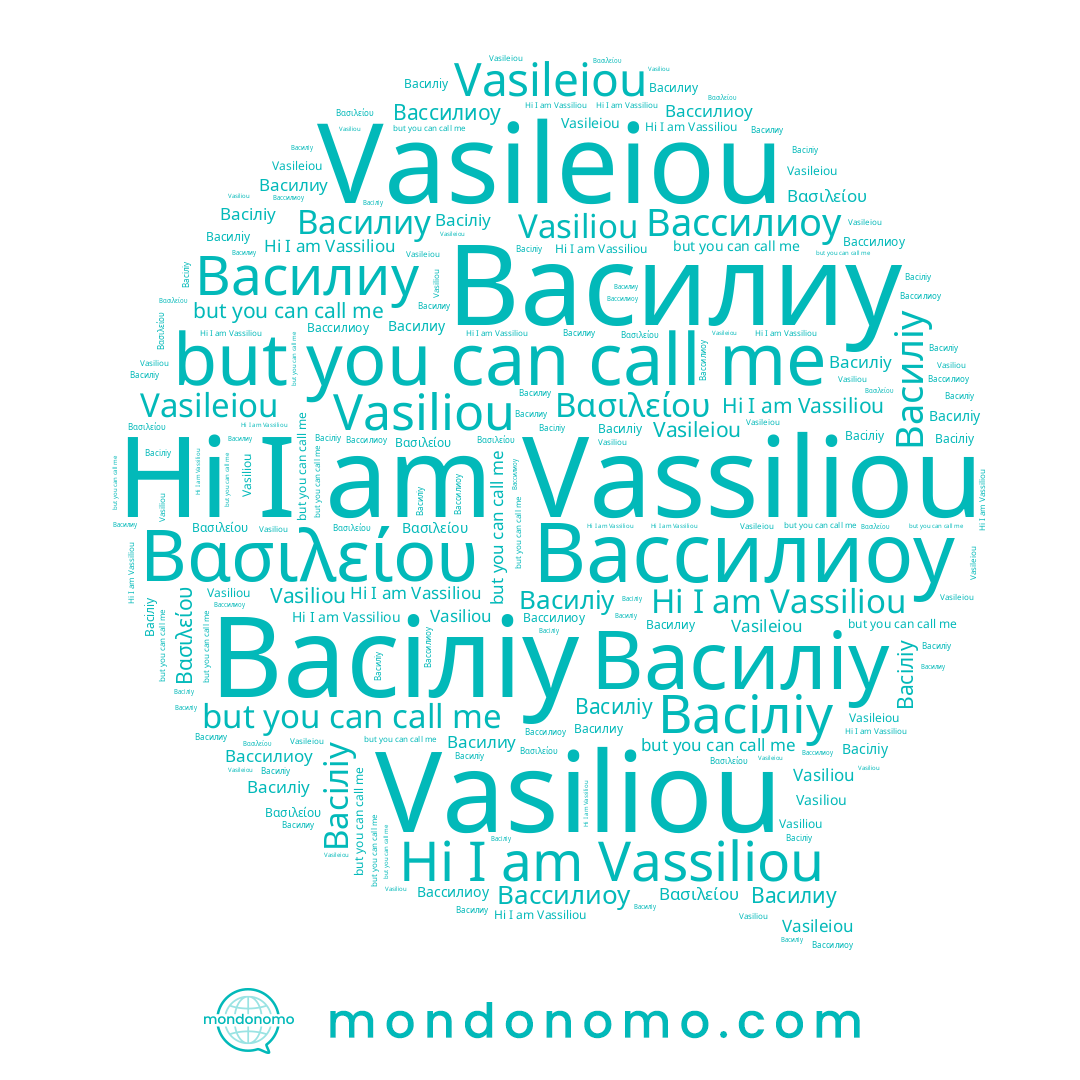 name Vasileiou, name Васіліу, name Вассилиоу, name Vasiliou, name Βασιλείου, name Василиу, name Vassiliou
