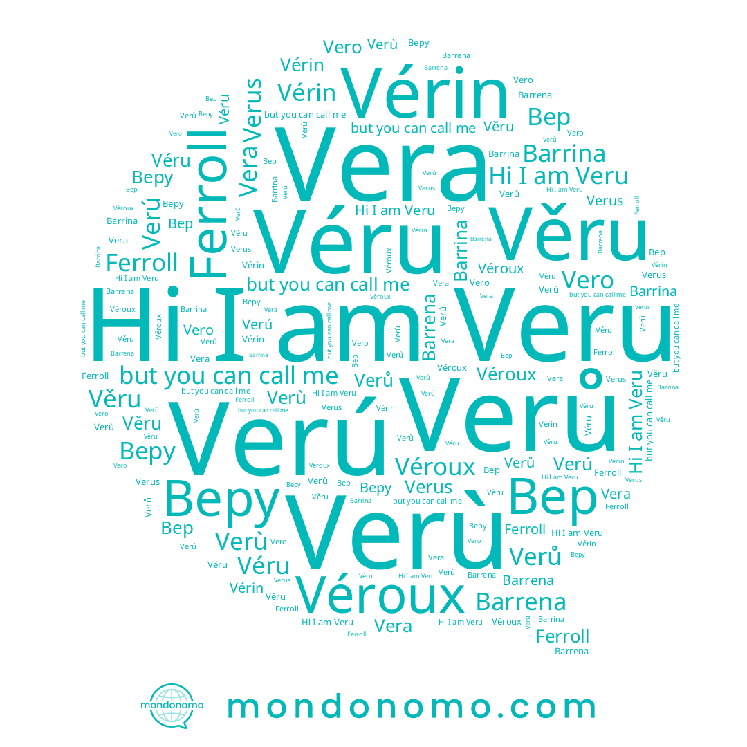 name Verů, name Barrena, name Verù, name Vera, name Věru, name Verus, name Vérin, name Veru, name Véroux, name Ferroll, name Verú, name Véru, name Веру, name Вер, name Barrina, name Vero