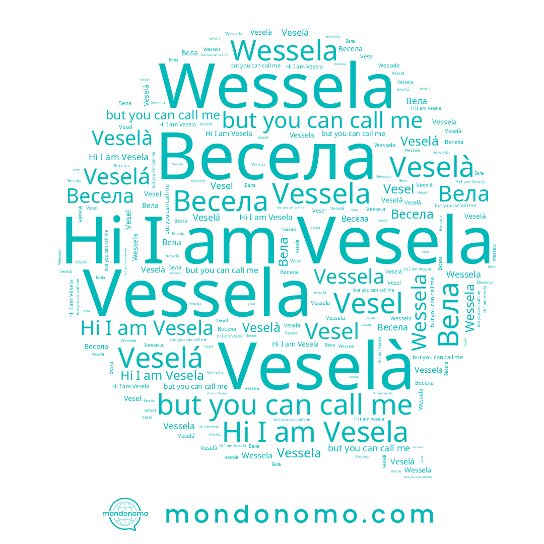 name Vesel, name Vesela, name Veselá, name Вела, name Wessela, name Vessela, name Veselà