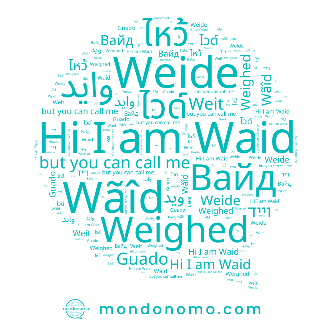 name ويد, name واید, name Guado, name ไหว้, name וייד, name Weide, name Weit, name Weighed, name Waid, name Wãîd