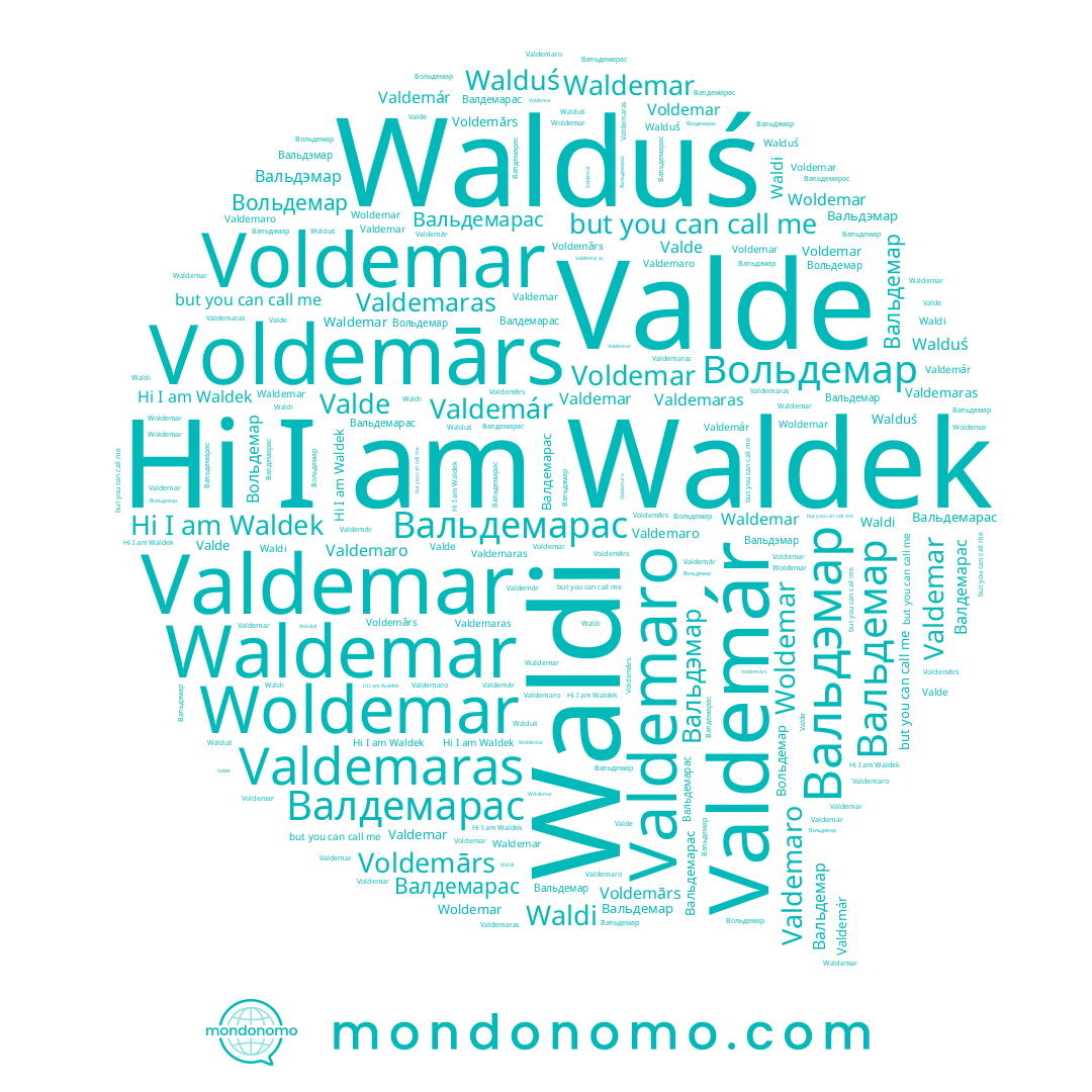 name Валдемарас, name Waldemar, name Вальдемарас, name Valdemaro, name Valdemár, name Вальдэмар, name Valde, name Voldemar, name Waldi, name Valdemaras, name Вольдемар, name Walduś, name Voldemārs, name Waldek, name Вальдемар, name Valdemar, name Woldemar
