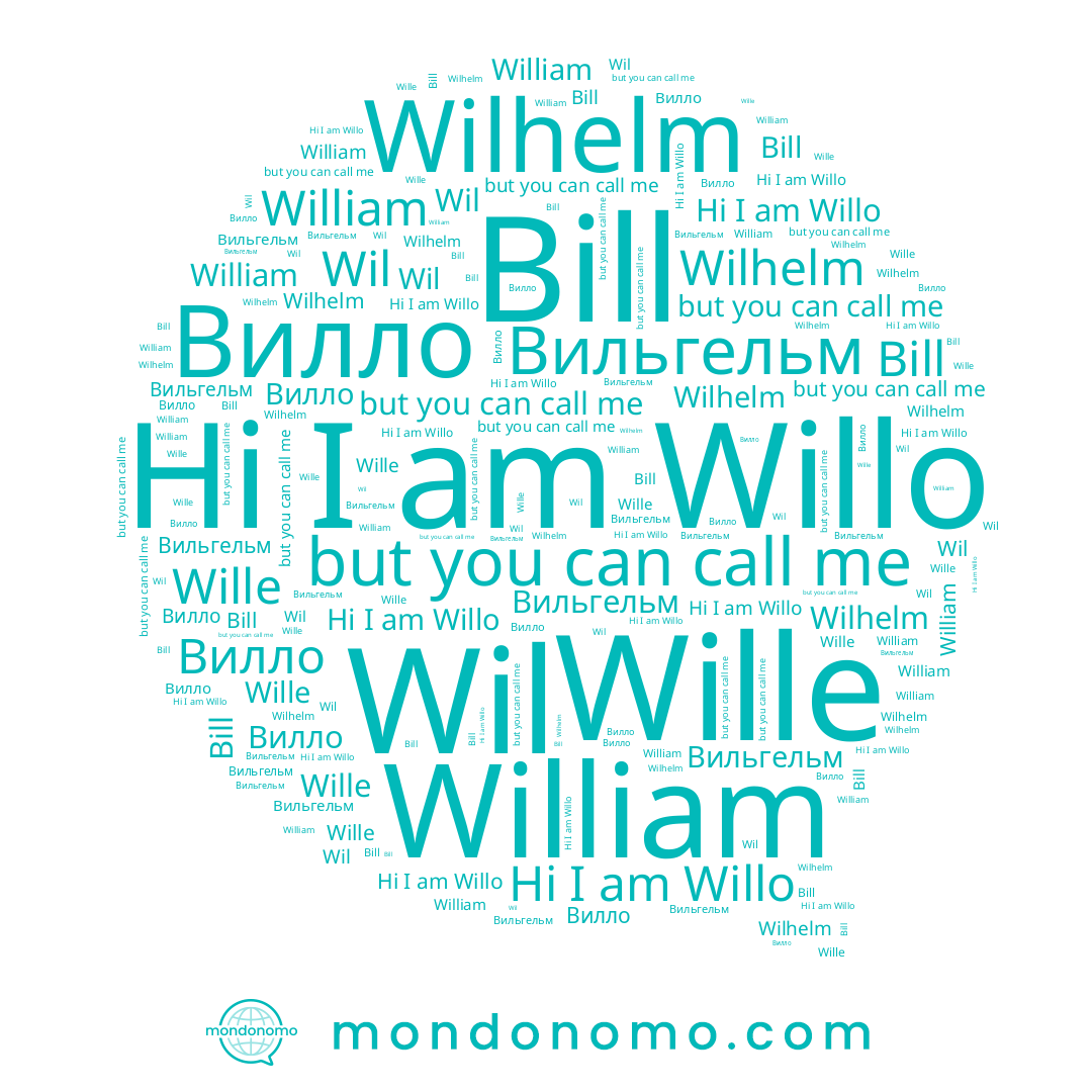 name Wilhelm, name Вильгельм, name Wil, name Вилло, name Willo, name William, name Wille, name Bill