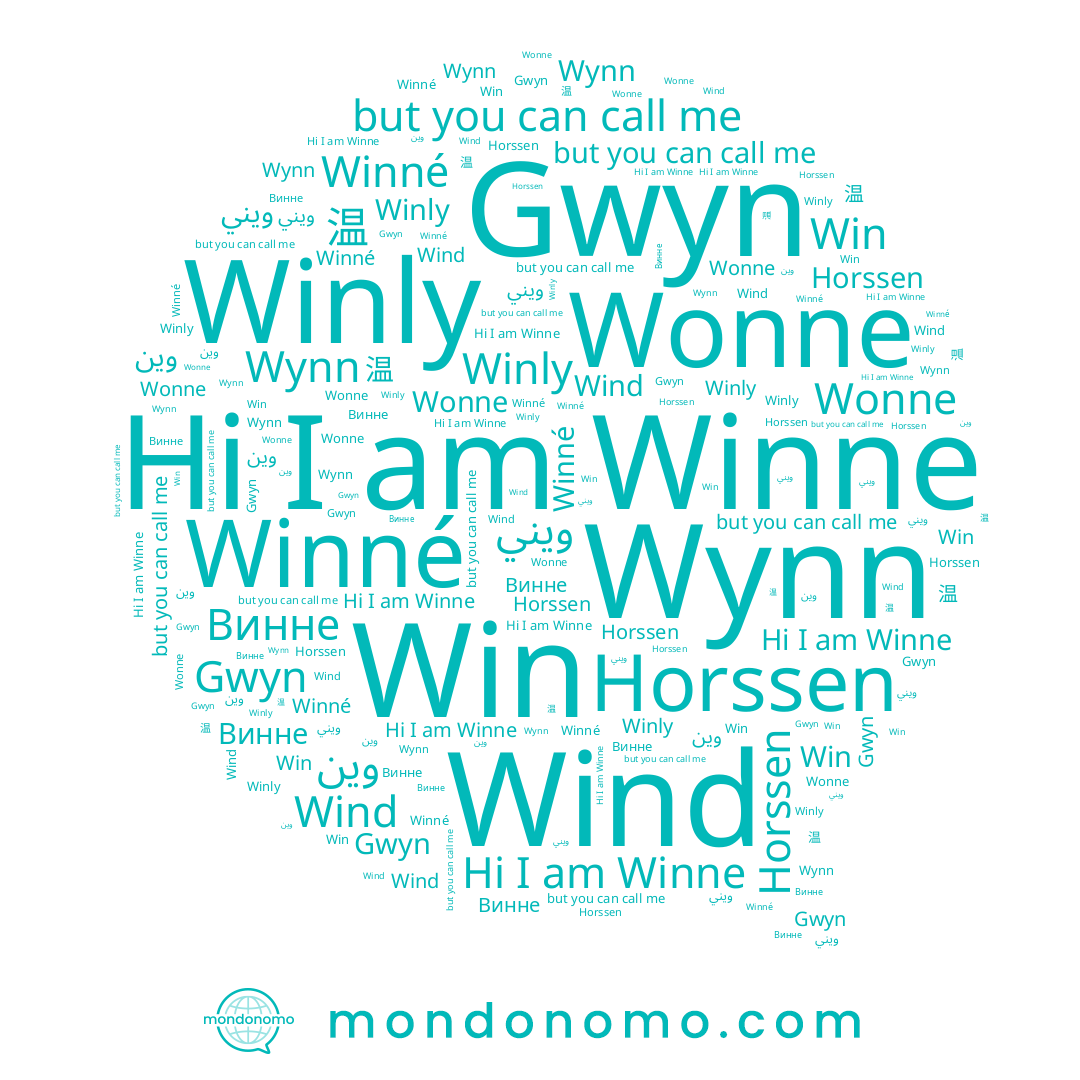 name Wonne, name Win, name Wind, name ويني, name Winné, name Winly, name Winne, name Винне, name Horssen, name 温, name Gwyn, name Wynn, name وين