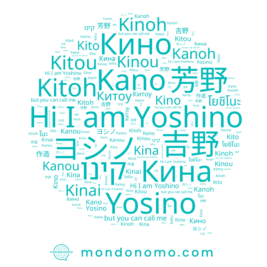 name Кино, name Kitou, name Yoshino, name Kito, name โยชิโนะ, name Kino, name Kinoh, name 吉野, name Kinou, name โนะ, name Китоу, name Kinai, name ヨシノ, name 芳野, name קינו, name Kanoh, name Kitoh, name Kano, name 作造, name Kanou, name Yosino, name Кина, name Kina