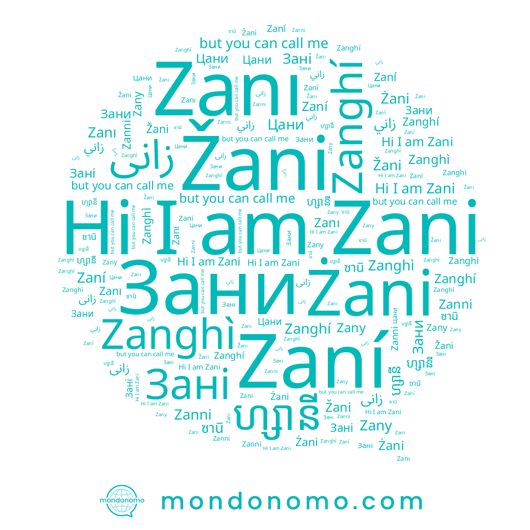 name Zanghí, name Цани, name ซานิ, name Zany, name Żani, name ហ្សានី, name Zani, name Zanı, name Žani, name Zanghì, name Zaní, name Зані, name زانى, name Zanni, name Зани, name زاني
