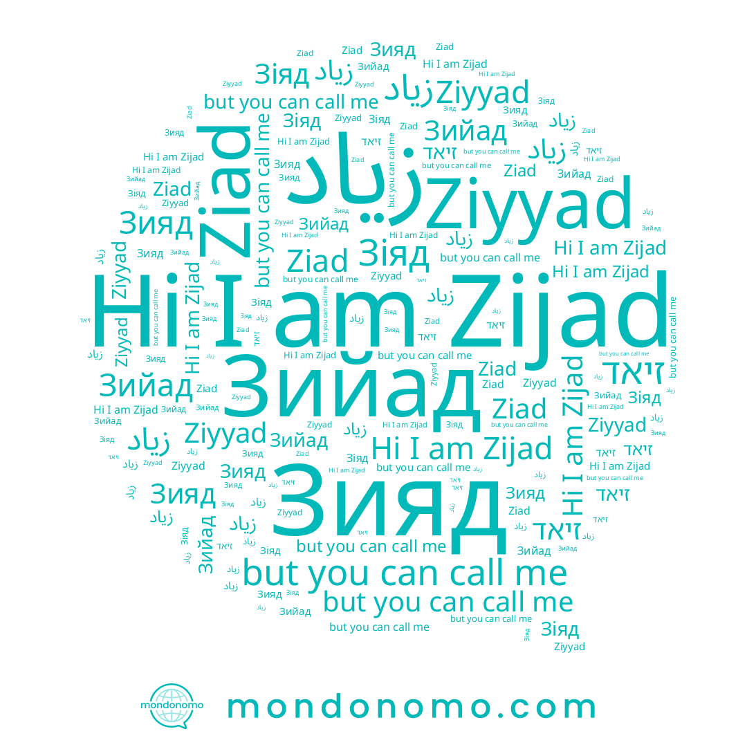 name Зіяд, name Зияд, name Zijad, name زياد, name Ziyyad, name Ziad, name Зийад, name זיאד, name زیاد