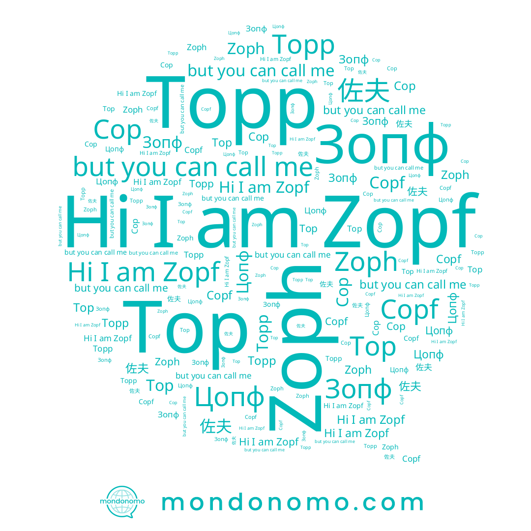 name Copf, name Topp, name 佐夫, name Zopf, name Цопф, name Cop, name Zoph, name Зопф, name Top