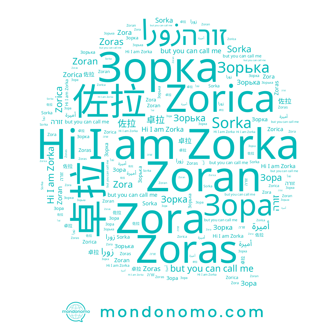 name Sorka, name Zora, name Зорка, name Zorka, name Зора, name زورا, name 卓拉, name 佐拉, name أميرة, name זורה, name Zoras, name Zorica, name Zoran