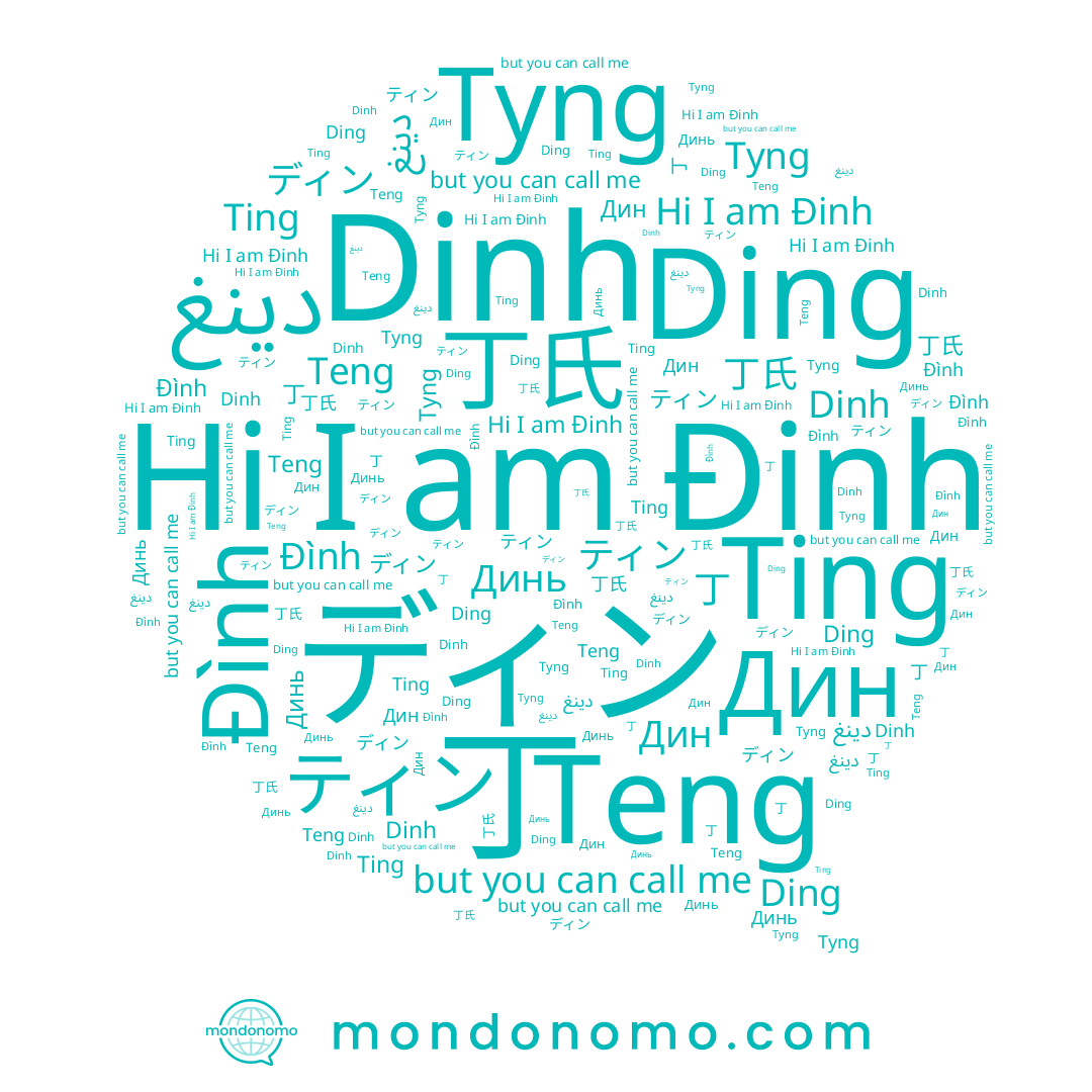 name Đinh, name Đình, name Динь, name 정, name Ding, name Teng, name Дин, name Dinh, name ディン, name دينغ, name 丁, name 丁氏, name Tyng, name ティン, name Ting