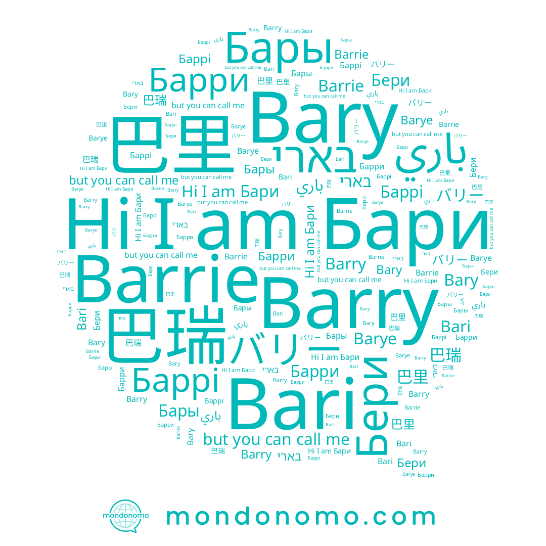 name 巴里, name Бары, name باري, name Бери, name Barry, name 巴瑞, name Баррі, name Barye, name Bary, name Бари, name Барри, name Barrie, name バリー, name בארי, name Bari